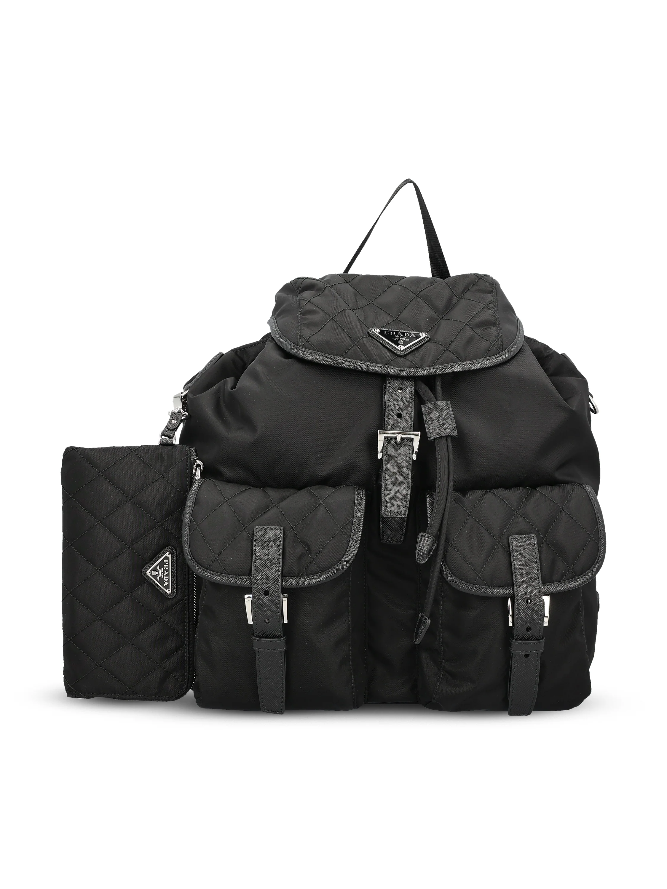 Zaino medium in Re-Nylon impunturato e in Saffiano 1BZ811 2ZSIF0002 PRADA 