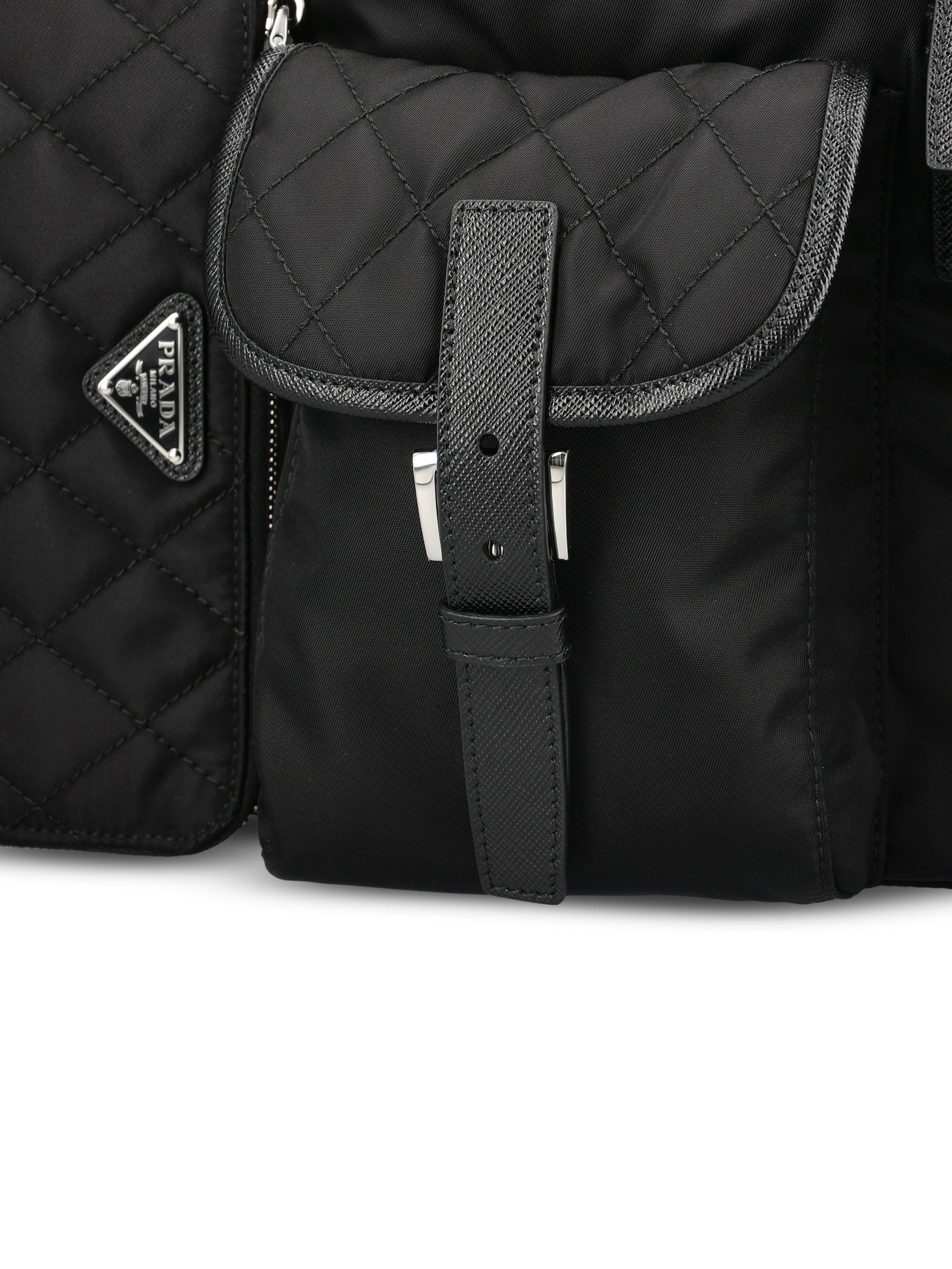 Zaino medium in Re-Nylon impunturato e in Saffiano 1BZ811 2ZSIF0002 PRADA 