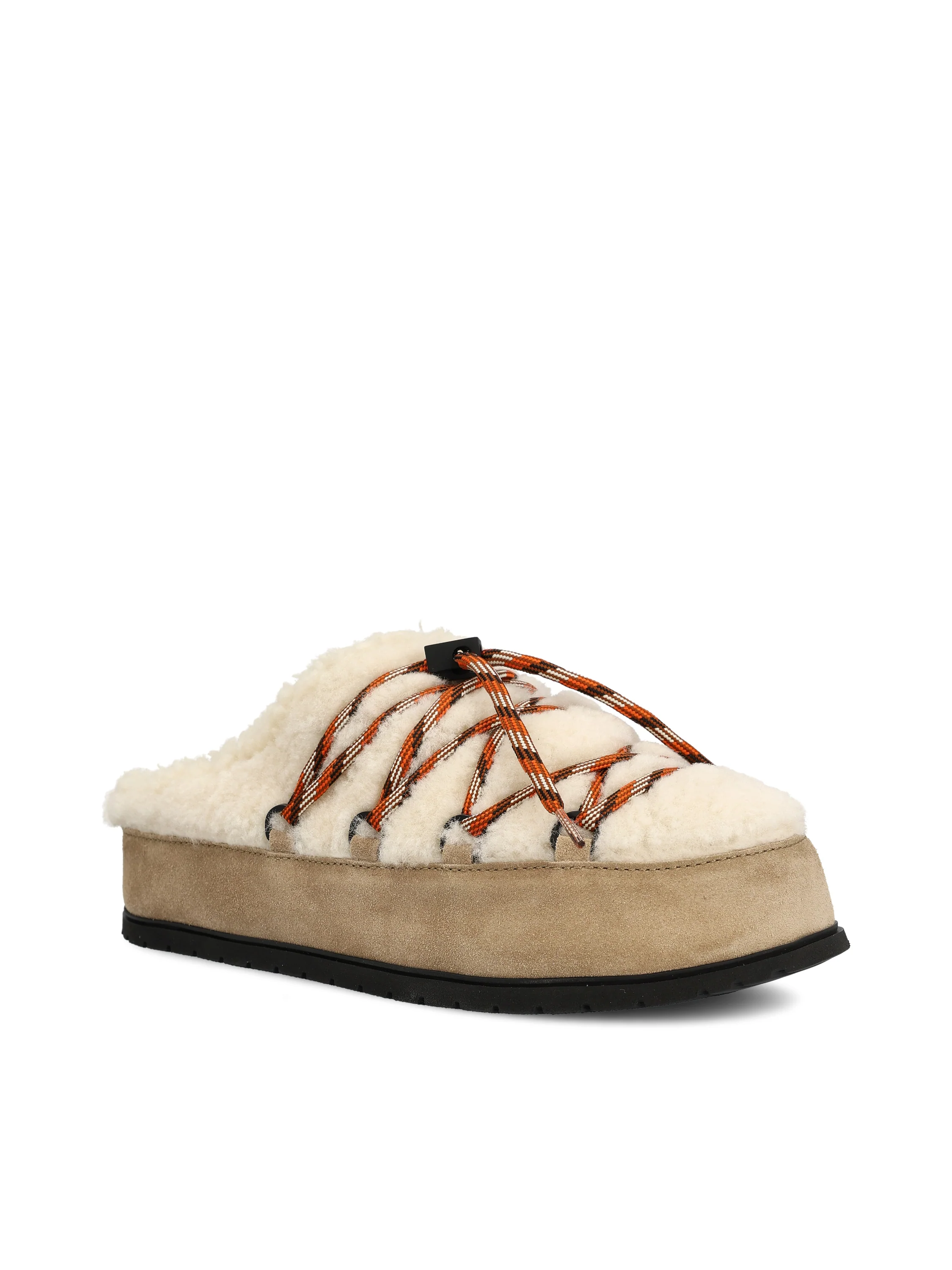 Mules realizzate in lana e pelle scamosciata. 1R553O MPDF0F24 PRADA