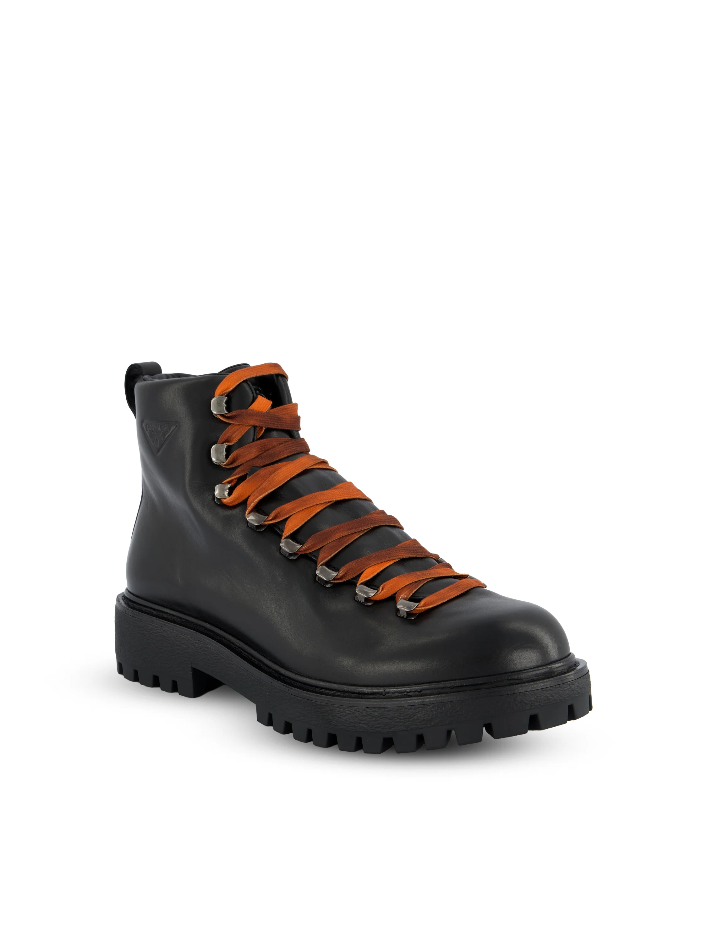 Stivaletti Uomo in Pelle Nera con Suola Carrarmato 2TE220 3KDPF0002 PRADA
