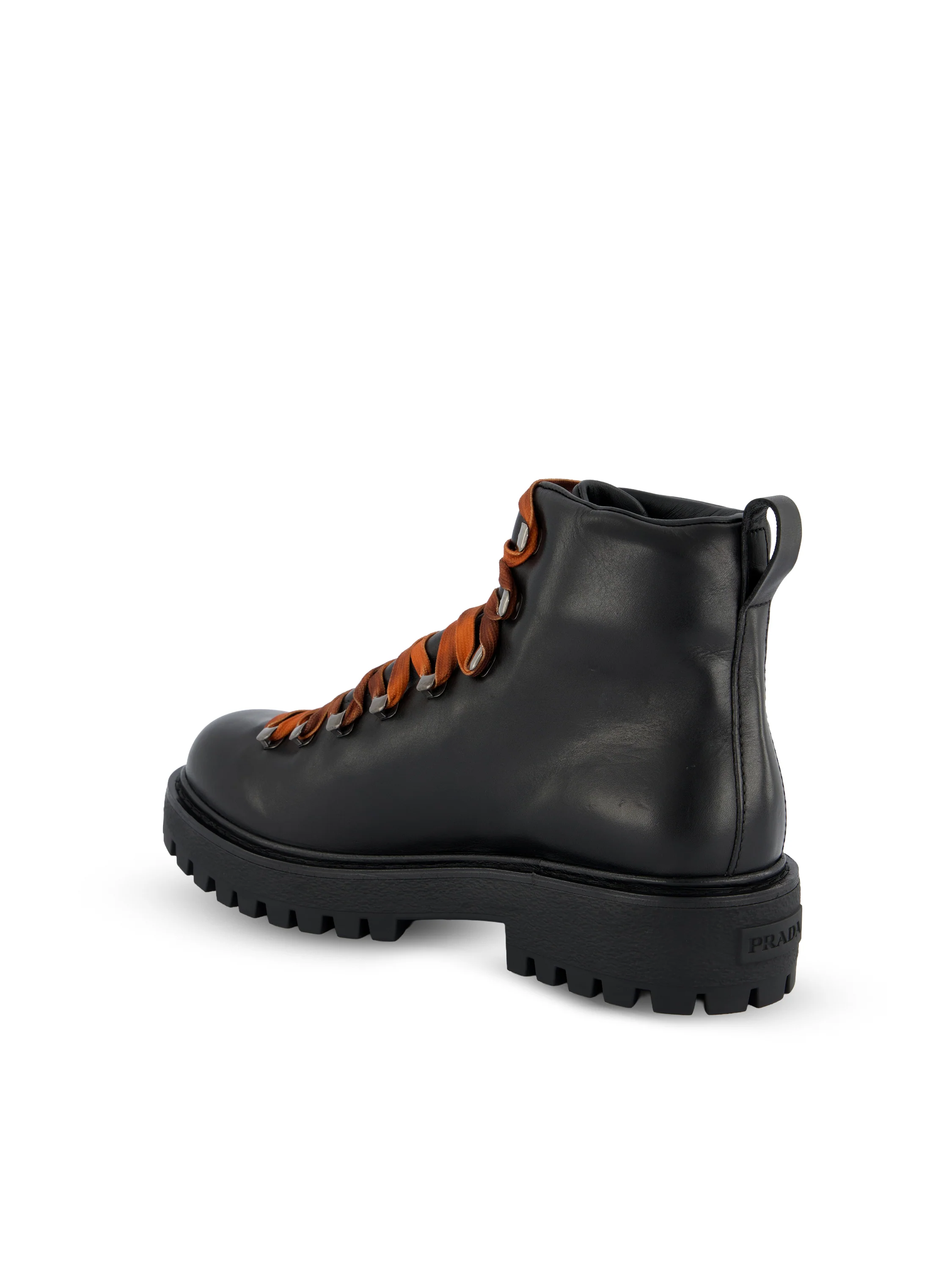 Stivaletti Uomo in Pelle Nera con Suola Carrarmato 2TE220 3KDPF0002 PRADA 