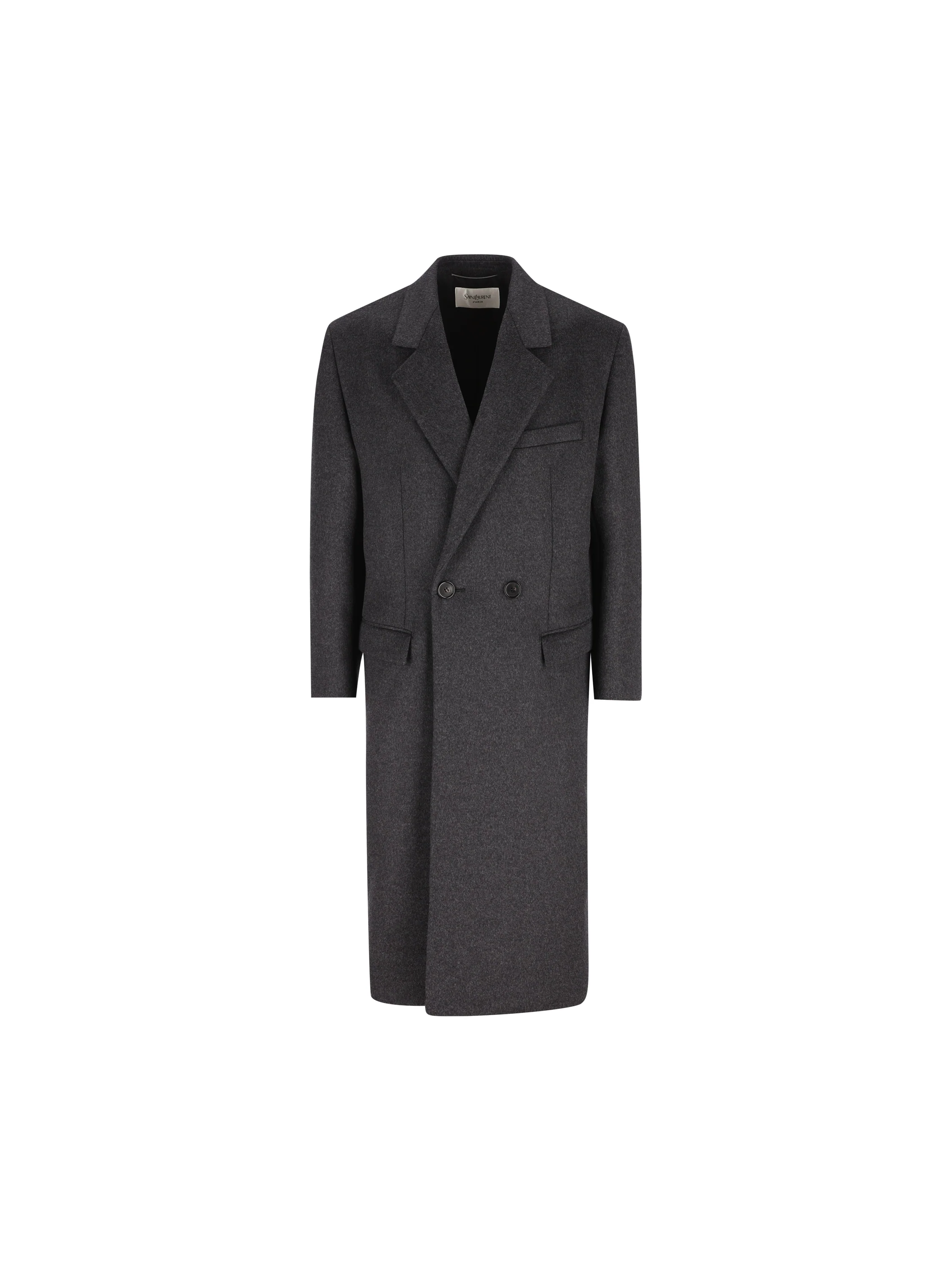 Cappotto Doppiopetto in Feltro di Lana Pettinata Double-Face 873406 Y1O111140 SAINT LAURENT 