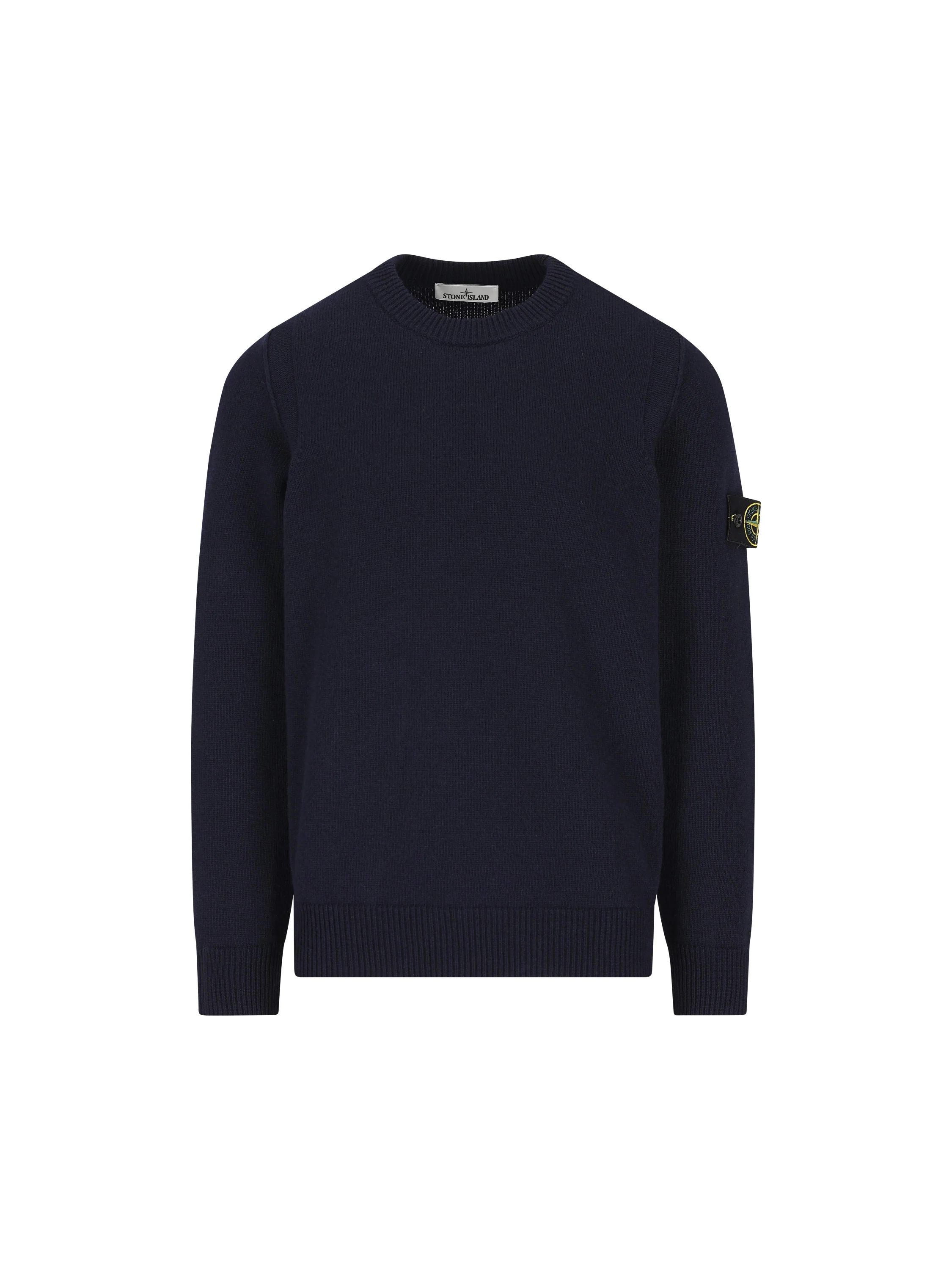 Maglione girocollo in lana d'agnello con dettagli a punto rovescio 5100072 S00A3V0020 STONE ISLAND 