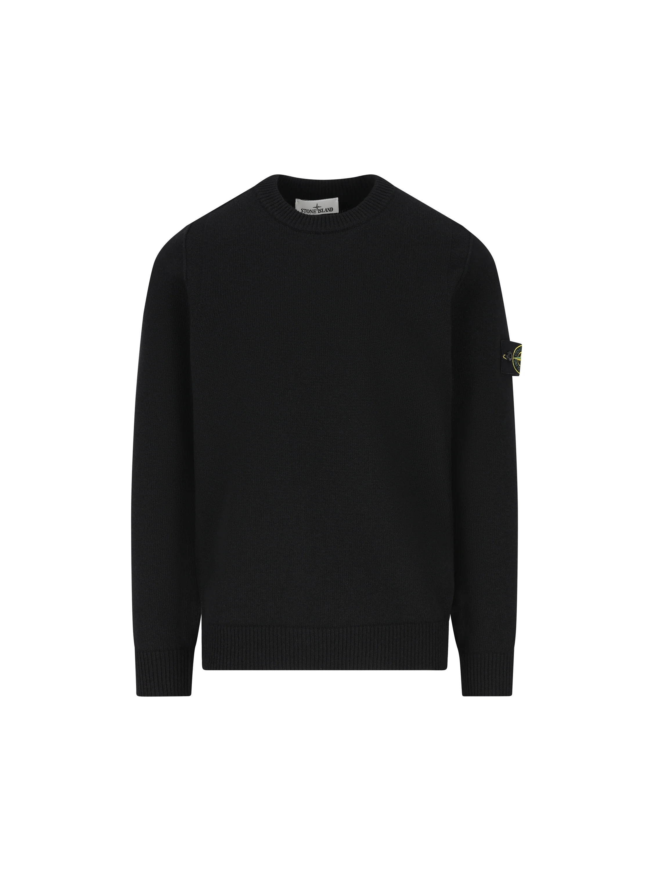 Maglione girocollo in lana d'agnello con dettagli a punto rovescio 5100072 S00A3V0029 STONE ISLAND 