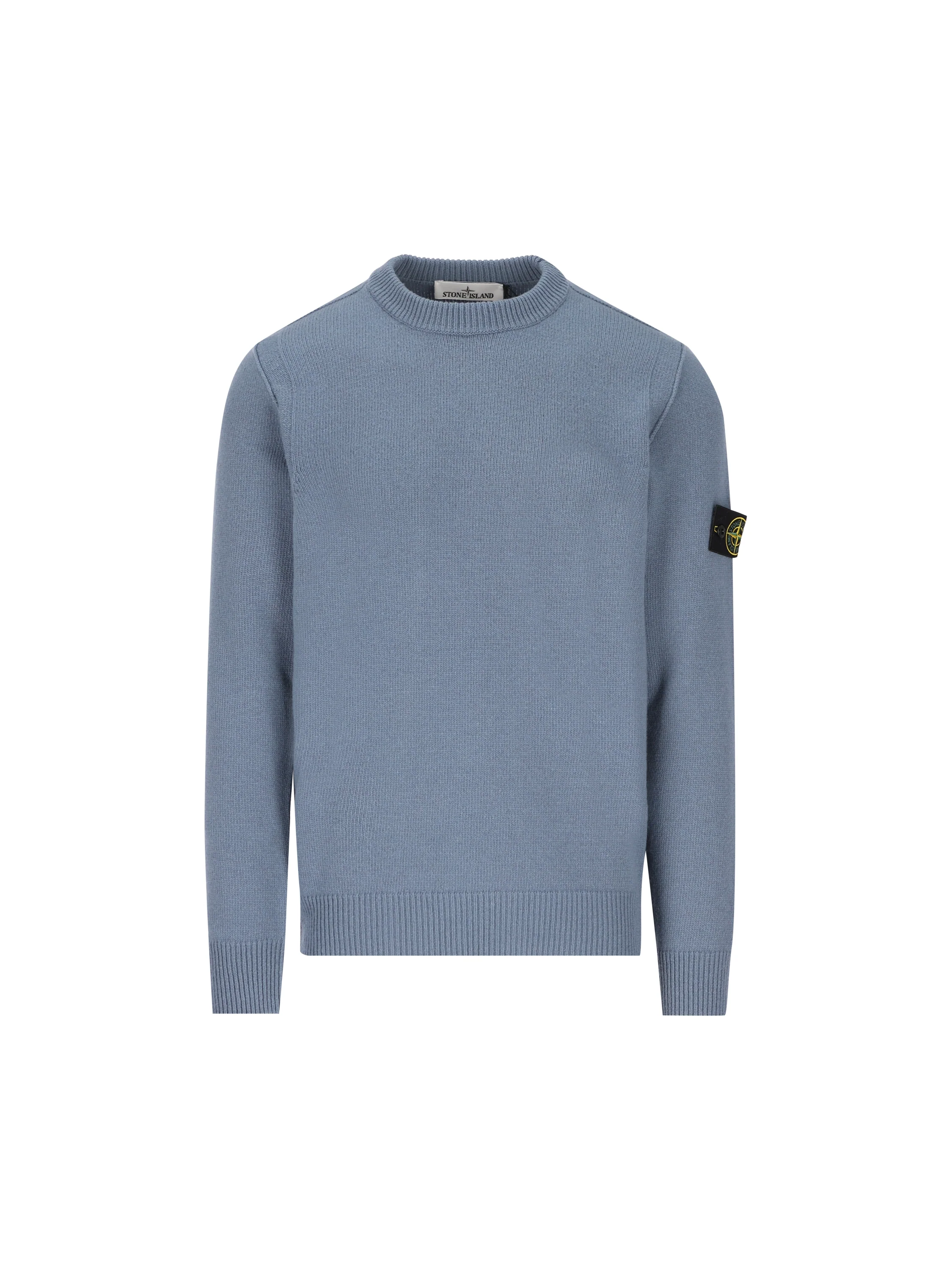Maglione girocollo in lana d'agnello con dettagli a punto rovescio 5100072 S00A3V002B STONE ISLAND 