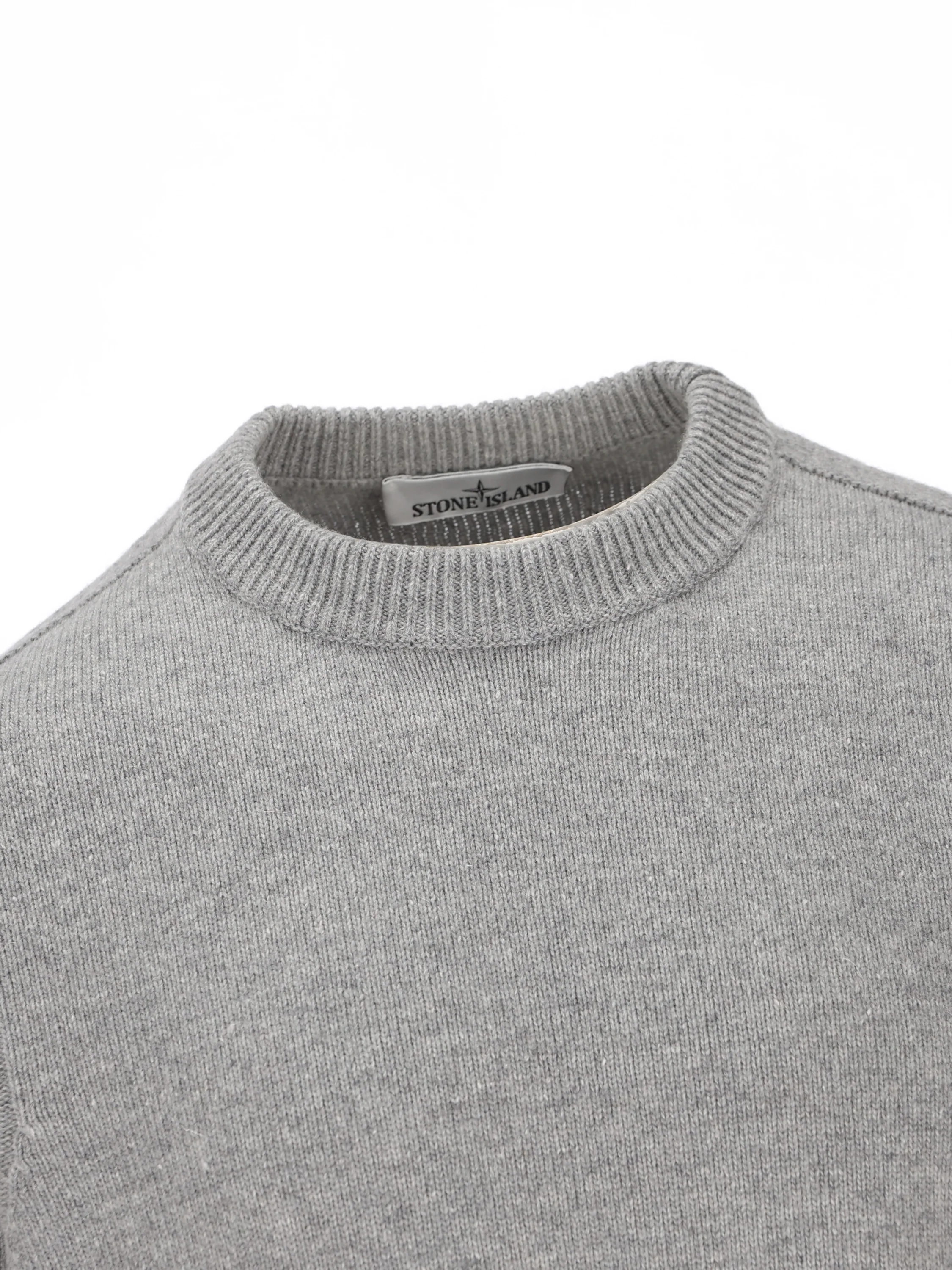 Maglione girocollo in lana d'agnello con dettagli a punto rovescio 5100072 S00A3V0M60 STONE ISLAND 