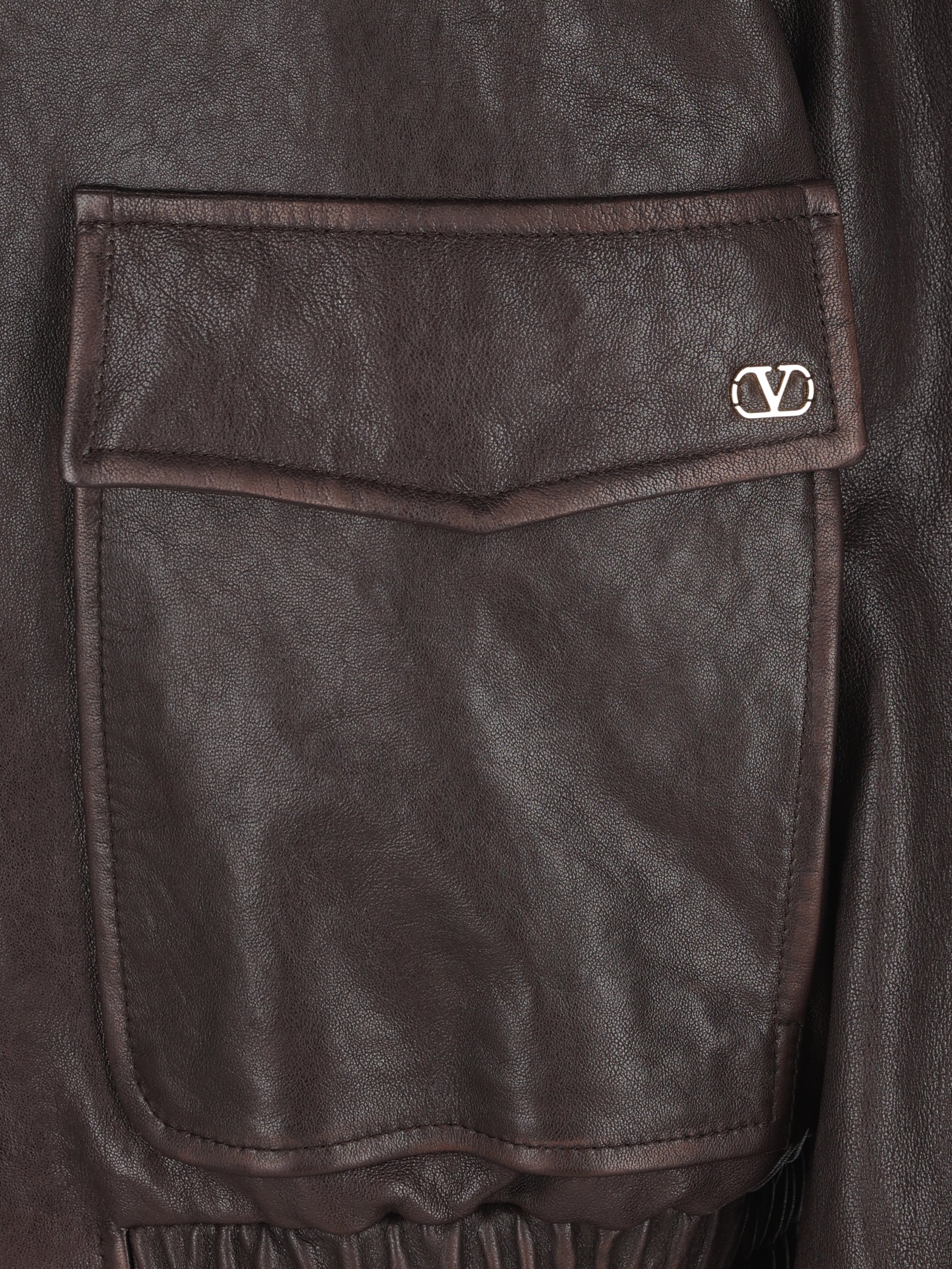 Bomber realizzato in pelle e shearling. 9B3NB16ZAB2 1YN VALENTINO GARAVANI 
