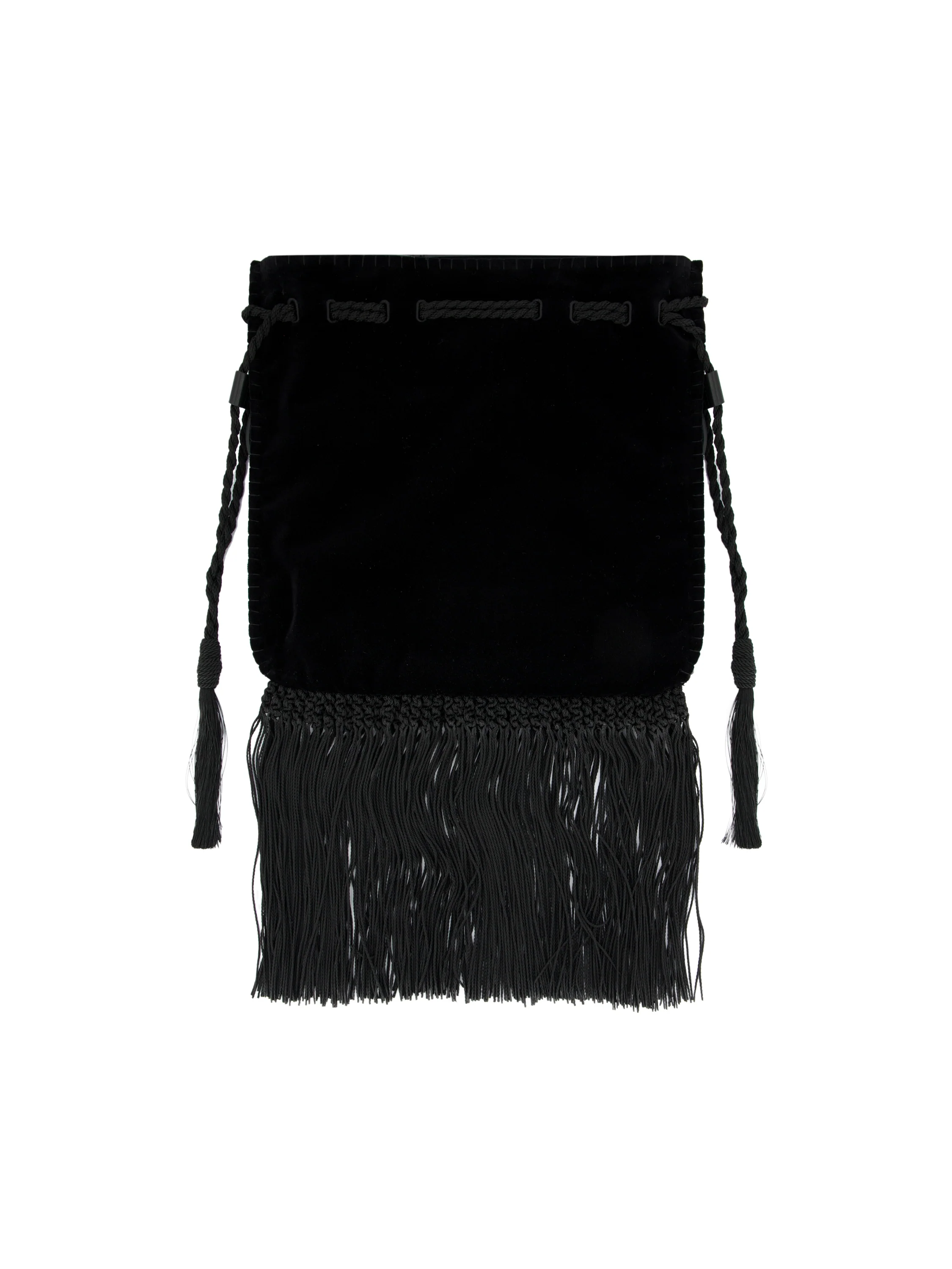 Borsa a Tracolla in Velluto con Ricamo Floreale e Frange 9W2B0T47QMD 7DL VALENTINO GARAVANI 