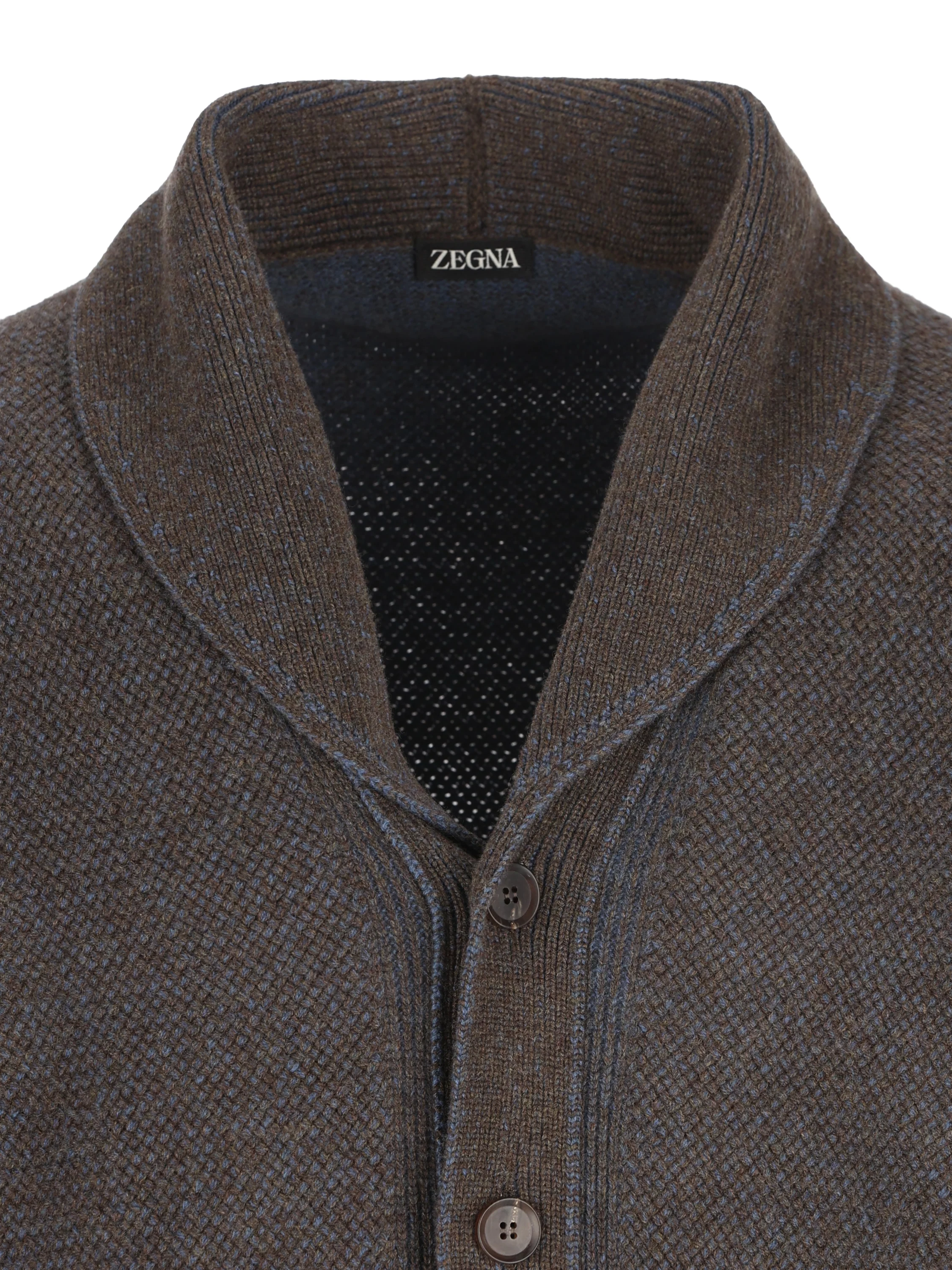 Cardigan in Cashmere e Lana con Collo Sciallato RUIB87A4 155VB9 ZEGNA