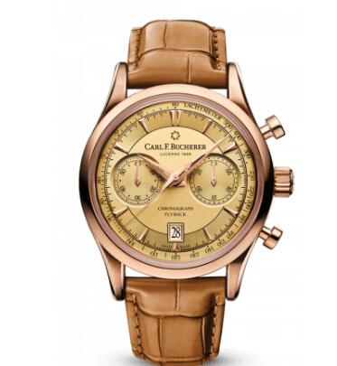 Carl F. Bucherer Manero Flyback Rose Gold Champagne Replica Watch 00.10919.03.43.01