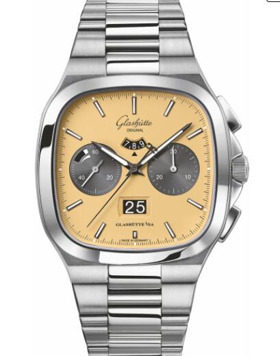 Glashütte Original Seventies Chronograph Panorama Date “Golden Bay” Replica Watch 1-37-02-14-02-70