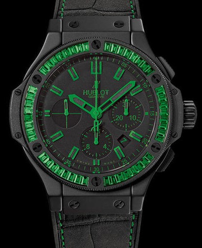 HUBLOT BIG BANG 44MM ALL BLACK GREEN CARAT 301.CI.1190.GR.1922.ABG11 Watch