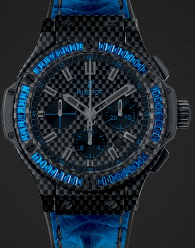 Replica Hublot Big Bang Carbon Bezel Baguette Blue Sapphires 44mm 301.QX.1790.HR.1901 Watch