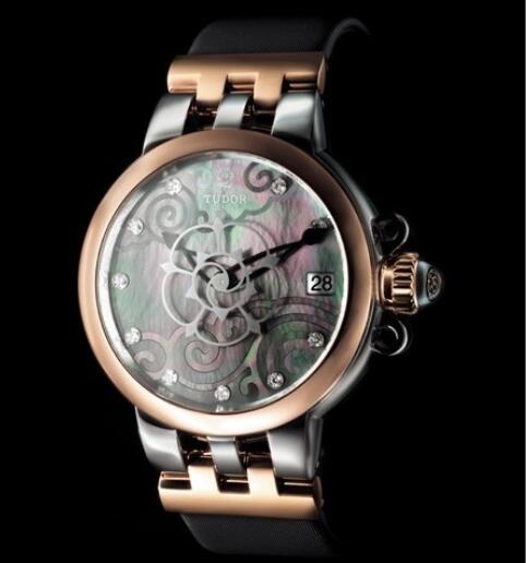 Replica Tudor women watch Clair de Rose 35701 Steel - Pink Gold - Diamonds - Satin Strap Replica Tudor women watch Clair de Rose 35701 Steel - Pink Gold - Diamonds - Satin Strap