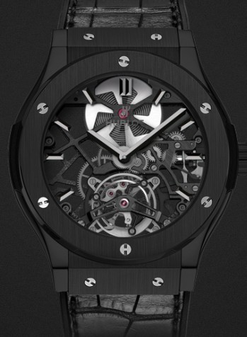 Replica Hublot Watch Classic Fusion Skeleton Tourbillon All Black 45mm 505.CM.0140.LR
