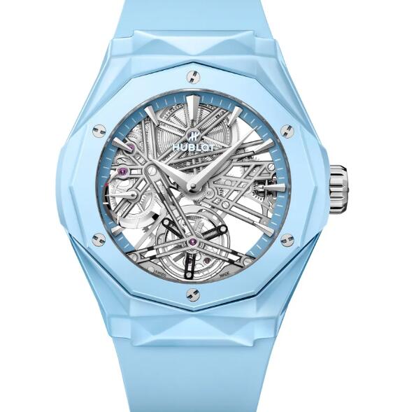 HUBLOT Classic Fusion Tourbillon Orlinski Ceramic Sky Blue 45MM Replica Watch 505.ES.5129.RX.ORL24