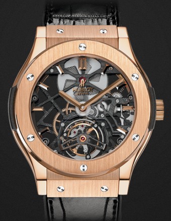 Replica Hublot Watch Classic Fusion Skeleton Tourbillon King Gold 45mm Limited edition 505.OX.0180.LR