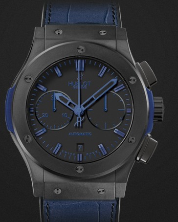 Replica Hublot Watch Classic Fusion Chronograph All Black Blue 521.CI.1190.GR.ABB12