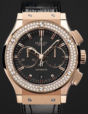 Replica Hublot Watch Classic Fusion Chronograph King Gold Diamonds 45mm 521.OX.1180.LR.1104