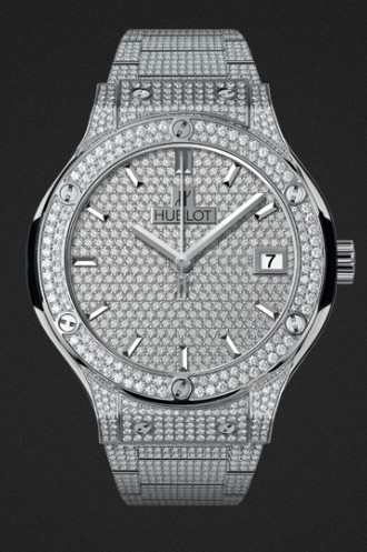 Replica Hublot Watch Classic Fusion Titanium Bracelet Full Pavé 38mm 565.NX.9010.NX.3704