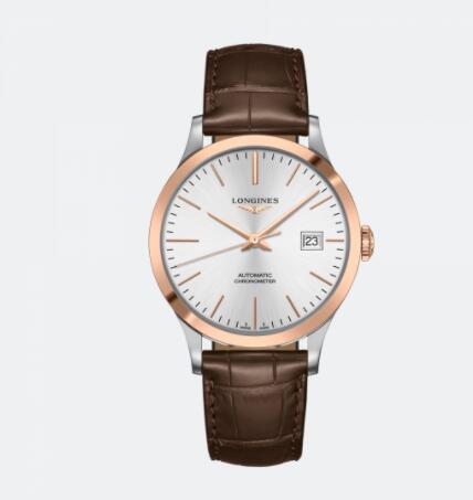 Replica Longines Record collectsion stainless steel and 18 karat pink gold cap 200 Watch L2.821.5.72.2