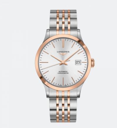 Replica Longines Record collectsion stainless steel and 18 karat pink gold cap 200 Watch L2.821.5.72.7