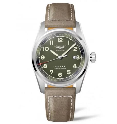 Longines Spirit Automatic 42 Green Strap Replica Watch L3.811.4.03.2