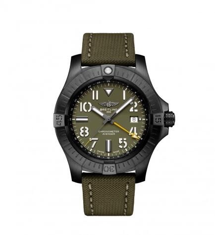 Breitling Avenger Automatic GMT 45 Night Mission Green Military Folding Replica Watch V323952A1L1X2 Breitling Avenger Automatic GMT 45 Night Mission Green Military Folding Replica Watch V323952A1L1X2