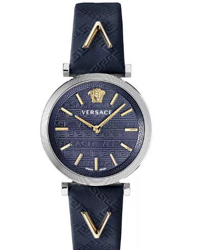 Cheap Versace Women's Swiss V-Twist Blue Leather Strap Watch 36mm Replica Cheap Versace Women's Swiss V-Twist Blue Leather Strap Watch 36mm Replica