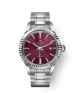 Buy Tudor Style Watch Review Replica 28 mm steel case Burgundy dial m12110-0015