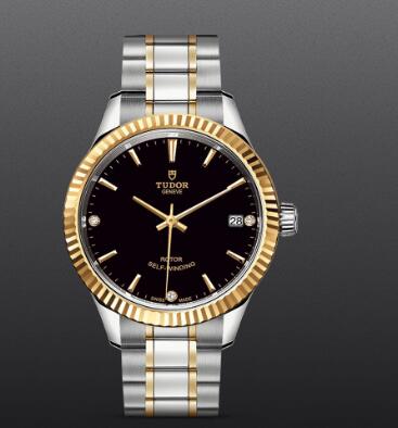 Fake Watch Tudor Style 34mm steel case diamond-set dial m12313-0011 Fake Watch Tudor Style 34mm steel case diamond-set dial m12313-0011