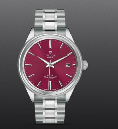 Tudor Style Swiss Replica Watch 38mm steel case burgundy dial m12500-0011