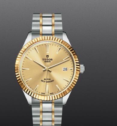Fake Tudor Style Swiss Watch 38MM steel case yellow gold bezel m12513-0001