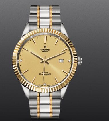 Replica Tudor Style Swiss Watch 41MM Steel Case Diamond-Set Dial m12713-0007