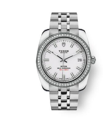 Tudor Classic Date Watch Replica 38 mm steel case Diamond-set bezel m21020-0010