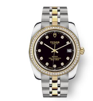 Tudor Classic Date Watch Replica 38 mm steel case Diamond-set dial m21023-0008